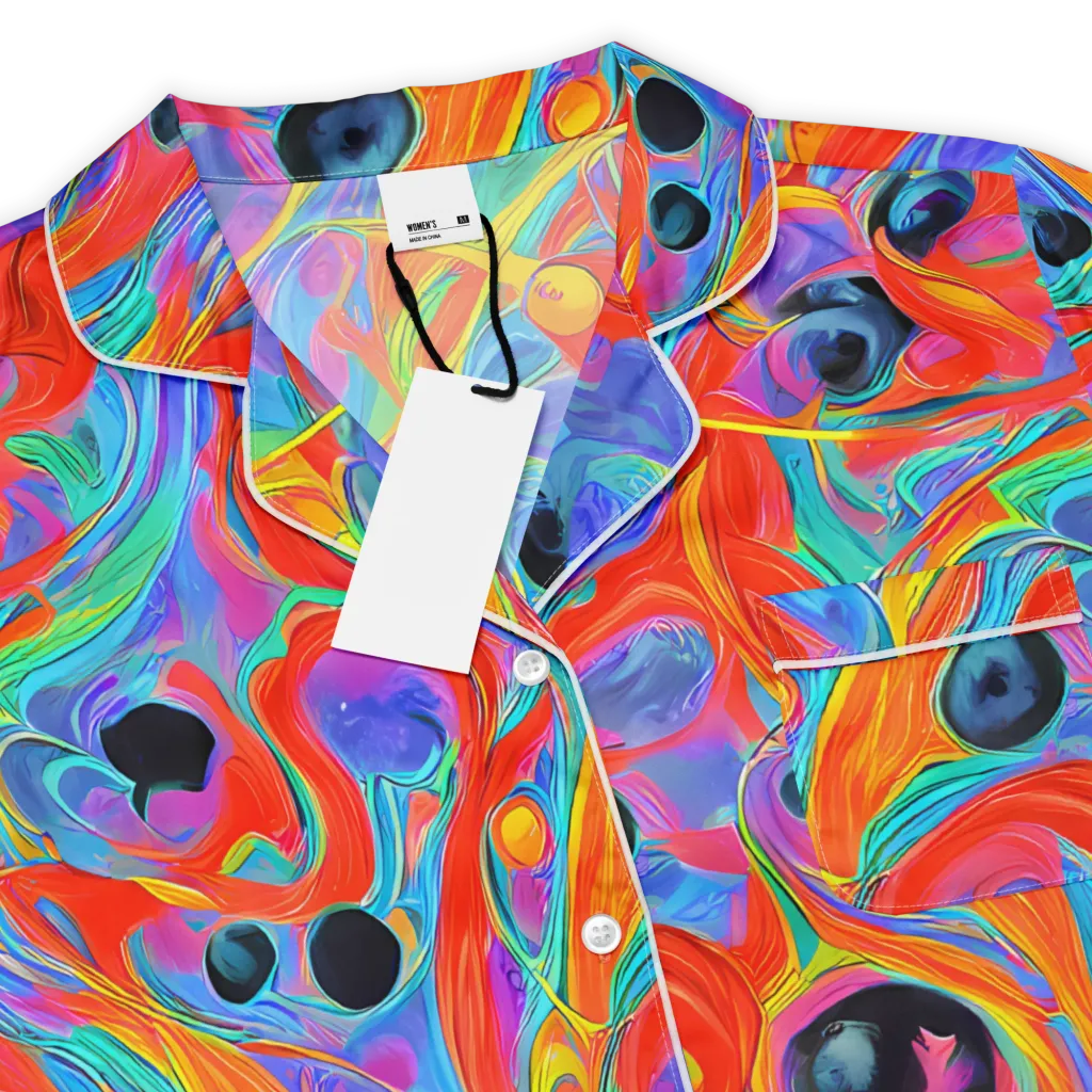 Electric Marbledream on Women's Short Sleeve Pajama Top — Product details