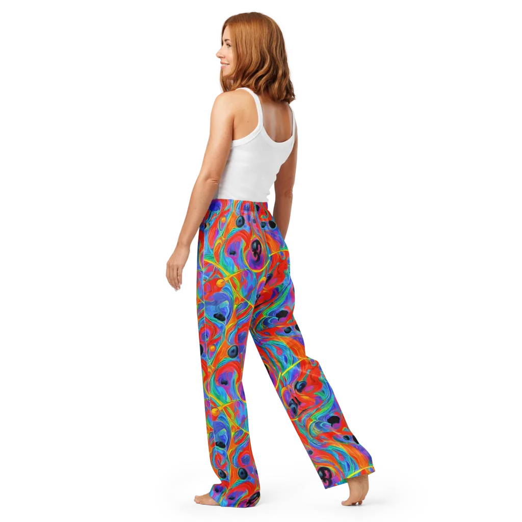 Electric Marbledream on Women's Pajama Pants — Back
