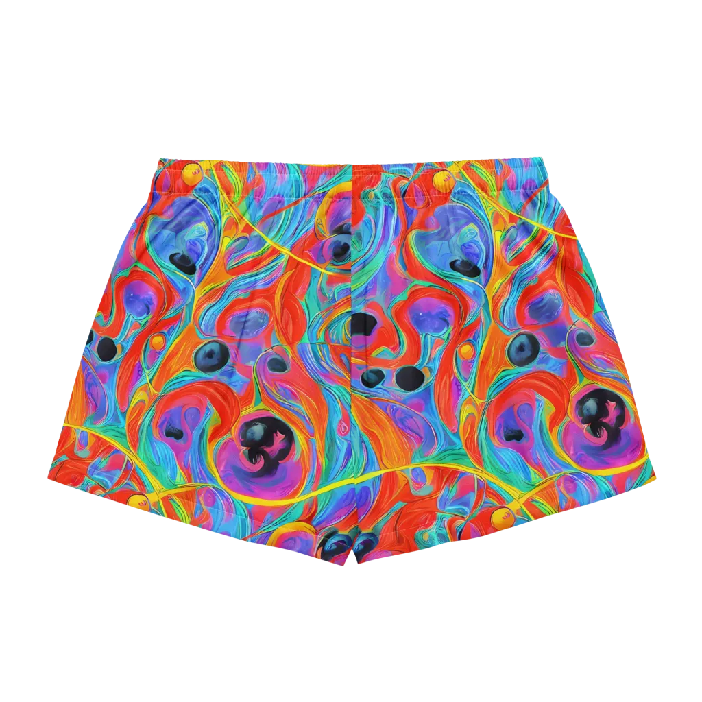 Electric Marbledream on Women's Pajama Shorts — Back