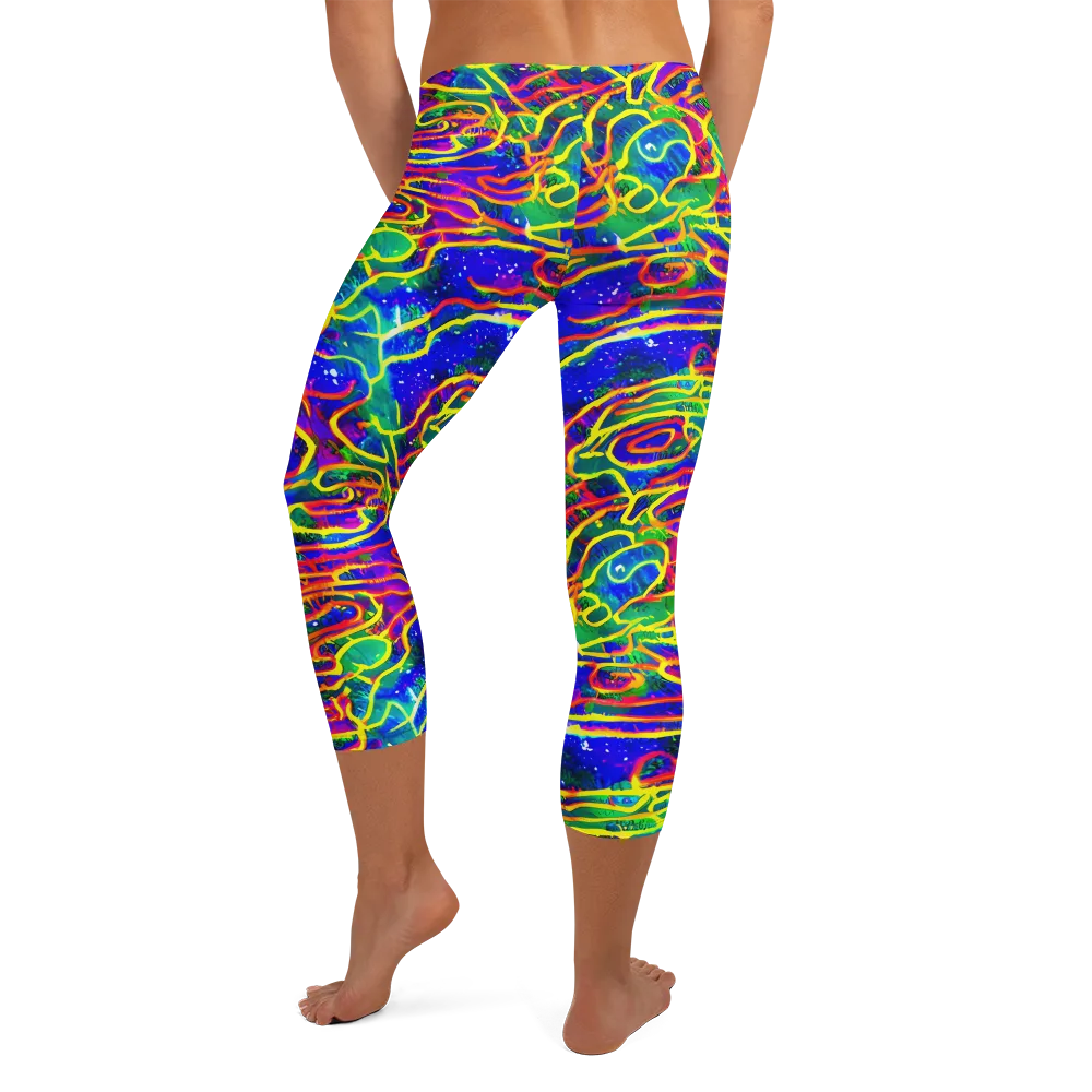 Neon Bioluminescence on Capri Leggings — Back