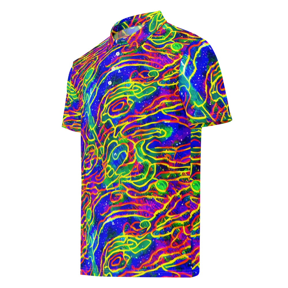 Neon Bioluminescence on Men's Slim Fit Polo Shirt — Left Front