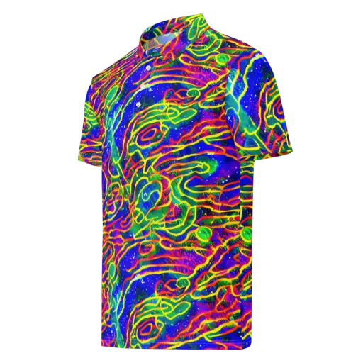 Neon Bioluminescence on a Men's Slim Fit Polo Shirt