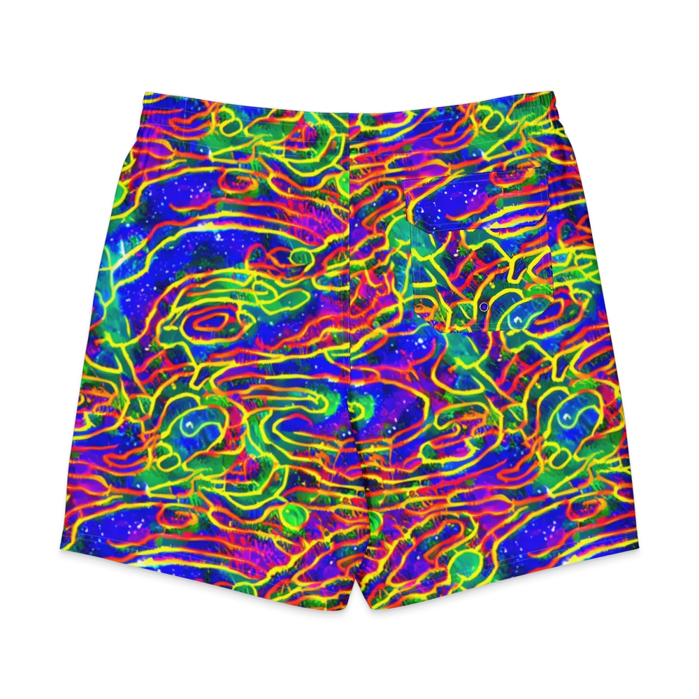 Neon Bioluminescence on Men's Board Shorts — Back