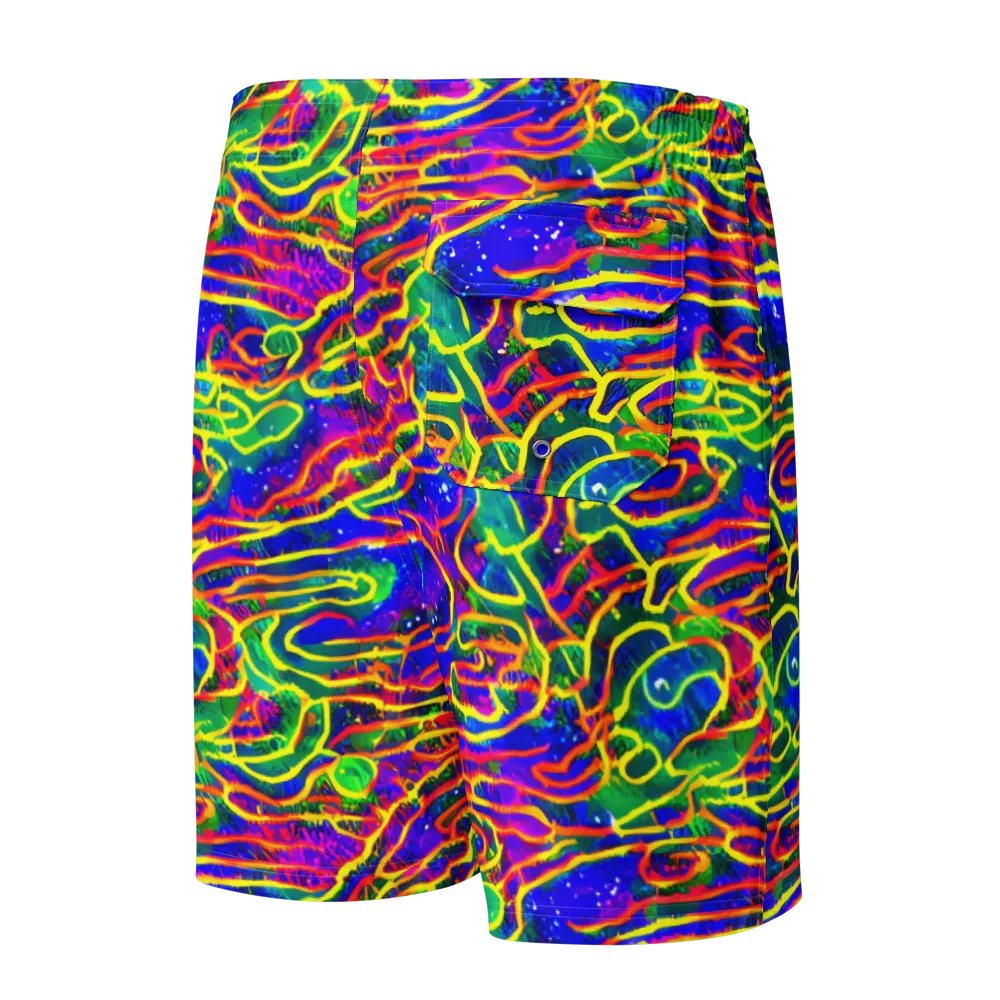 Neon Bioluminescence on Men's Board Shorts — Back