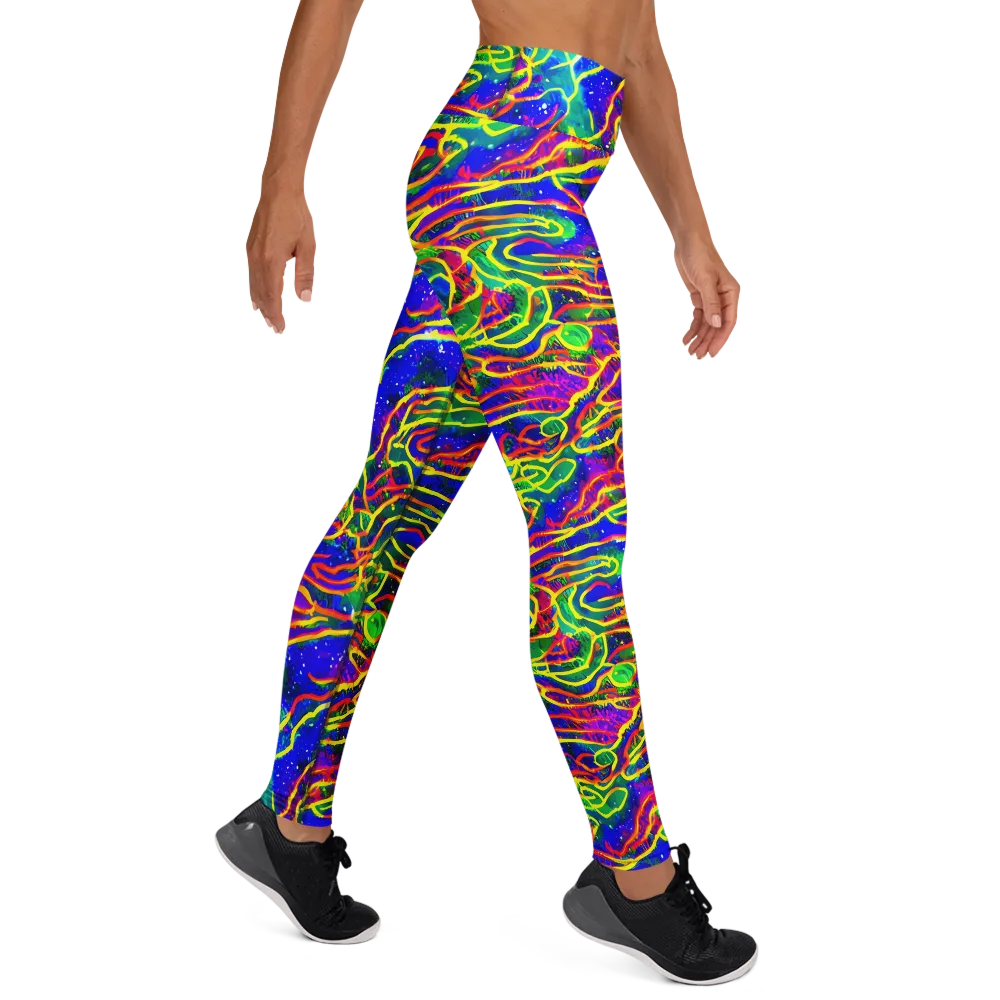 Neon Bioluminescence on Yoga Leggings — Right