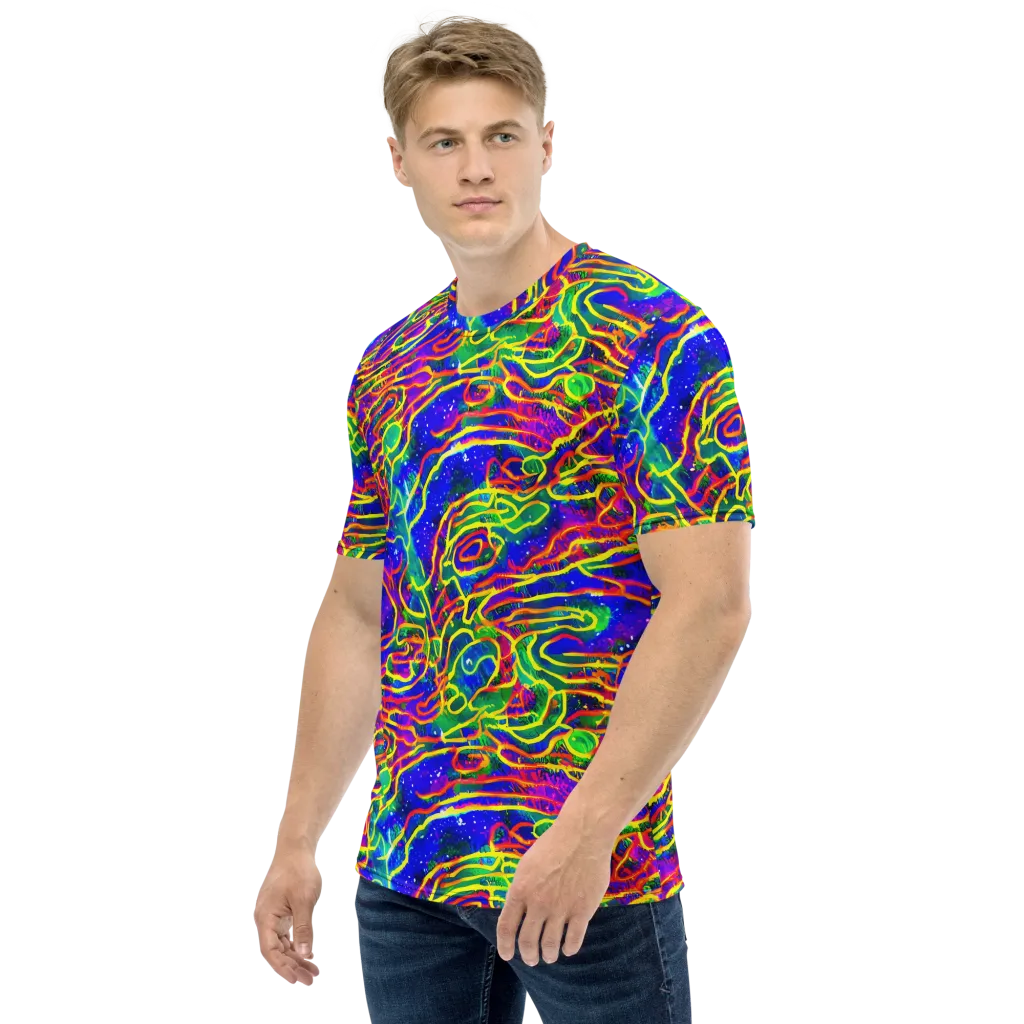 Neon Bioluminescence on Men's Crew Neck T-Shirt — Left