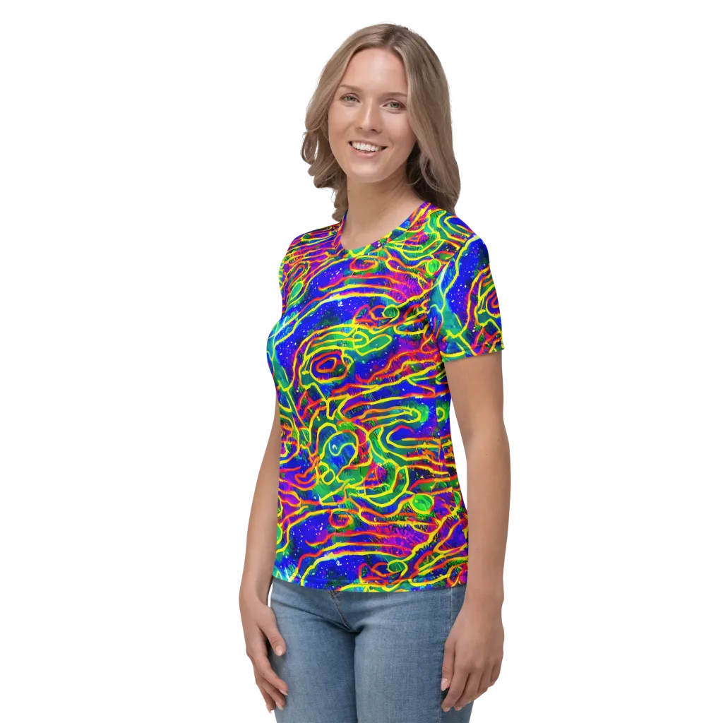 Neon Bioluminescence on Women's Crew Neck T-Shirt — Left