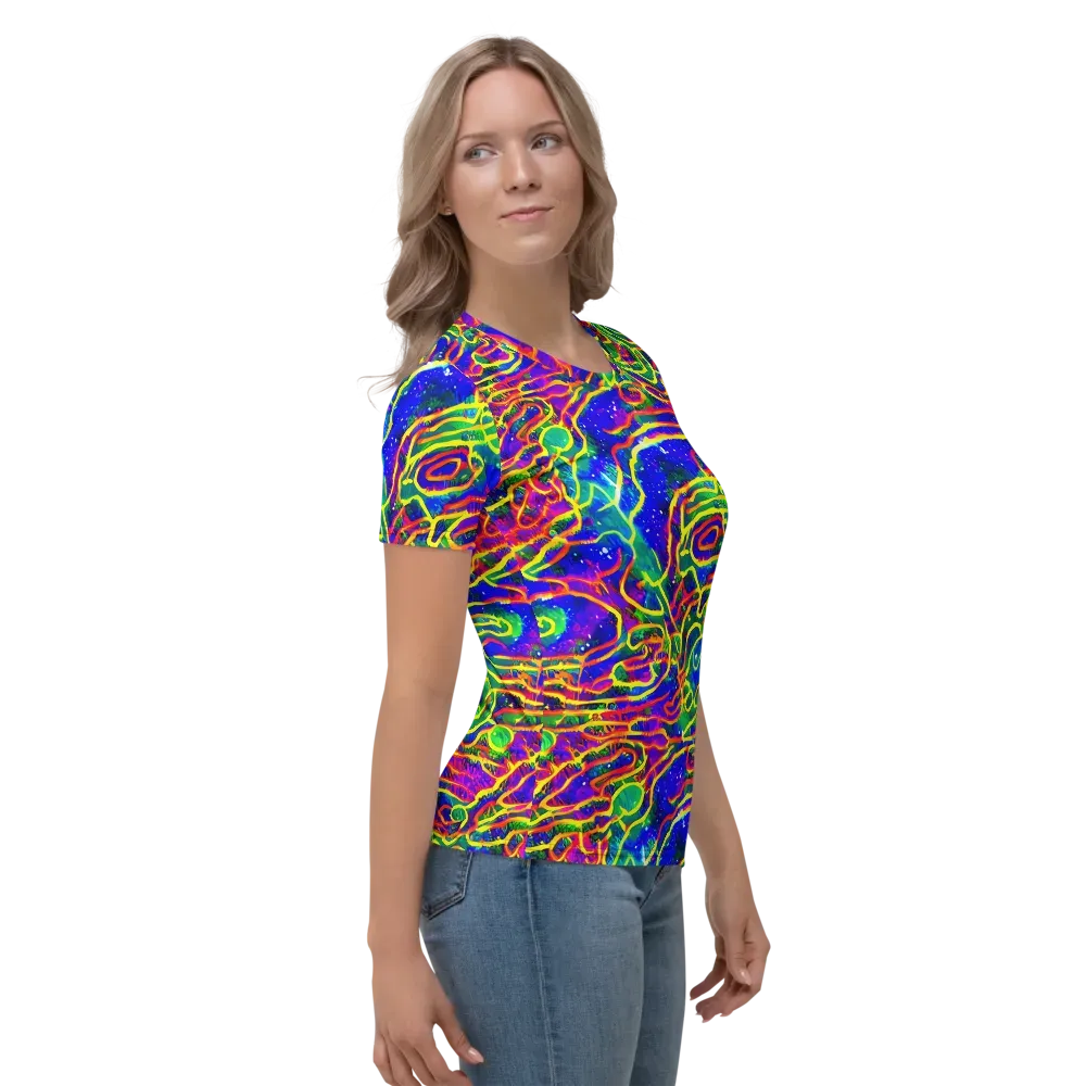 Neon Bioluminescence on Women's Crew Neck T-Shirt — Right