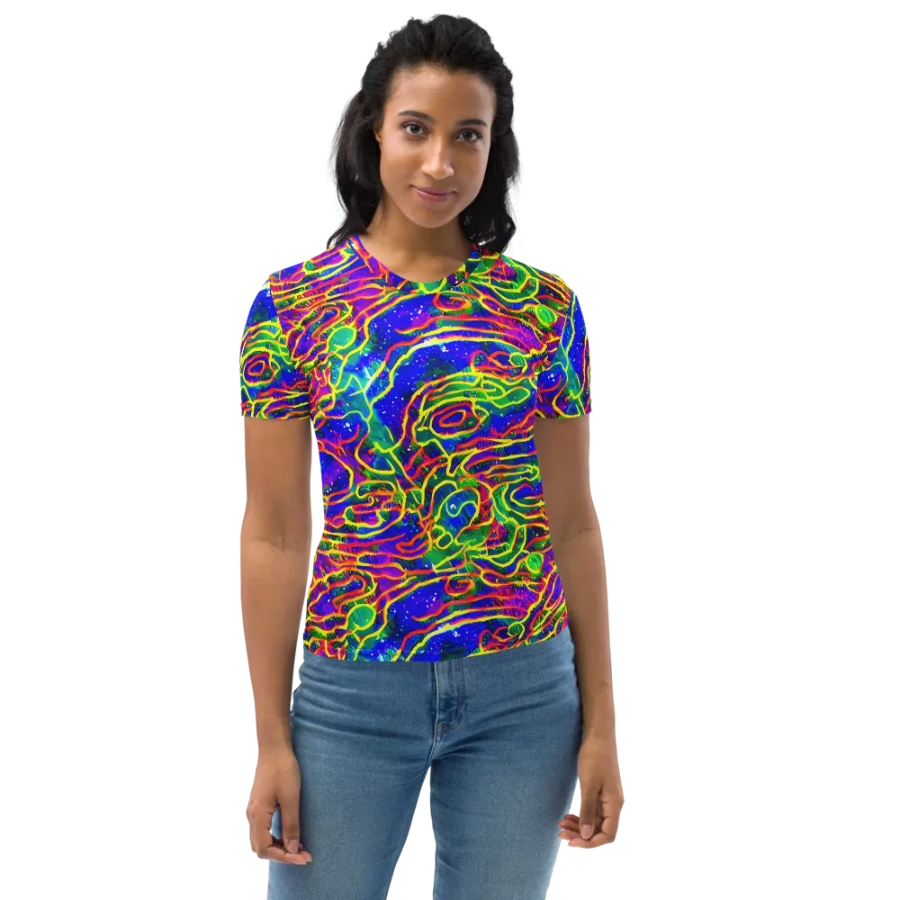 Neon Bioluminescence on Women's Crew Neck T-Shirt — Front