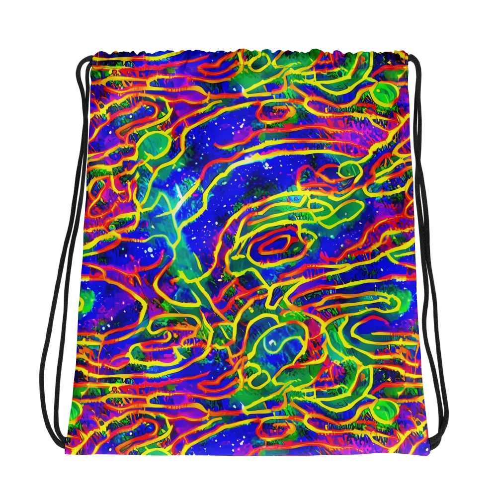 Neon Bioluminescence on Drawstring Bag — Photo