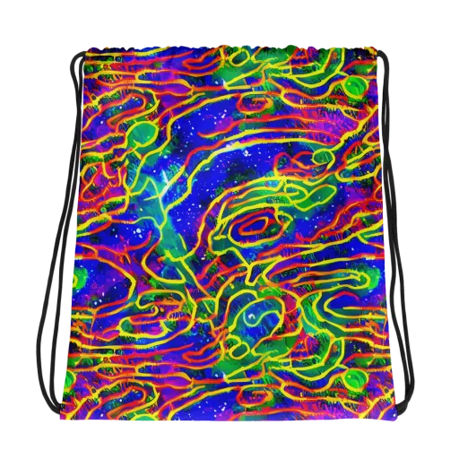 Neon Bioluminescence on a Drawstring Bag