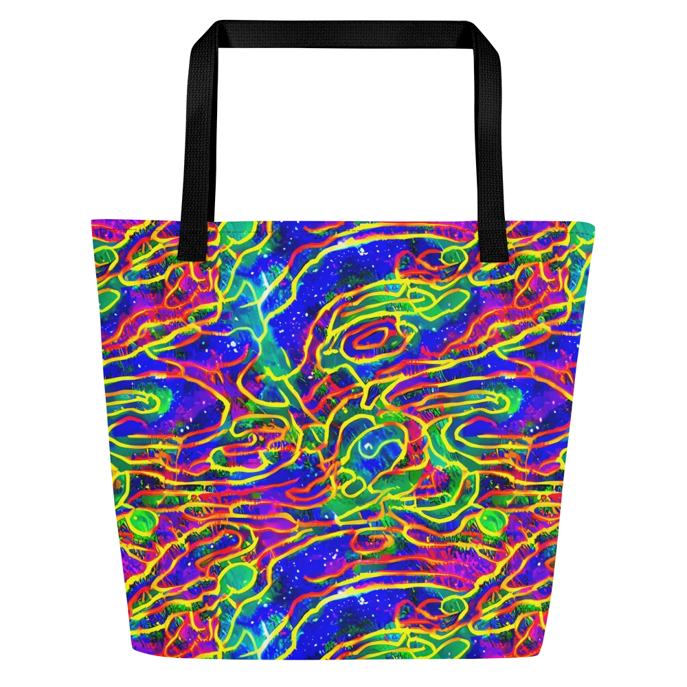 Neon Bioluminescence on Large Tote Bag W/ Pocket — Front