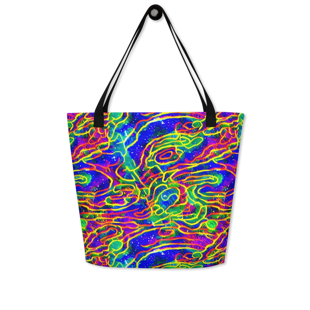 Neon Bioluminescence on Large Tote Bag W/ Pocket — Front