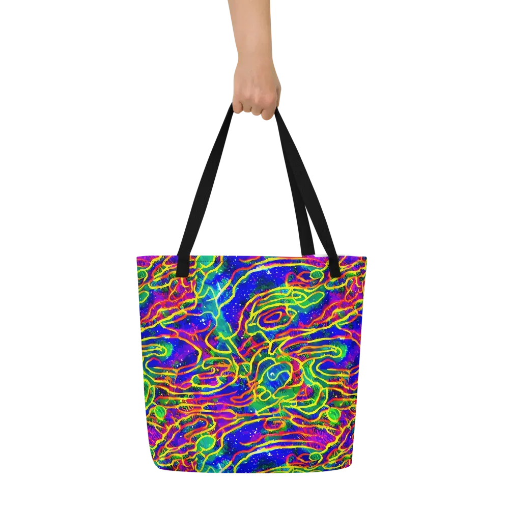 Neon Bioluminescence on Large Tote Bag W/ Pocket — Front