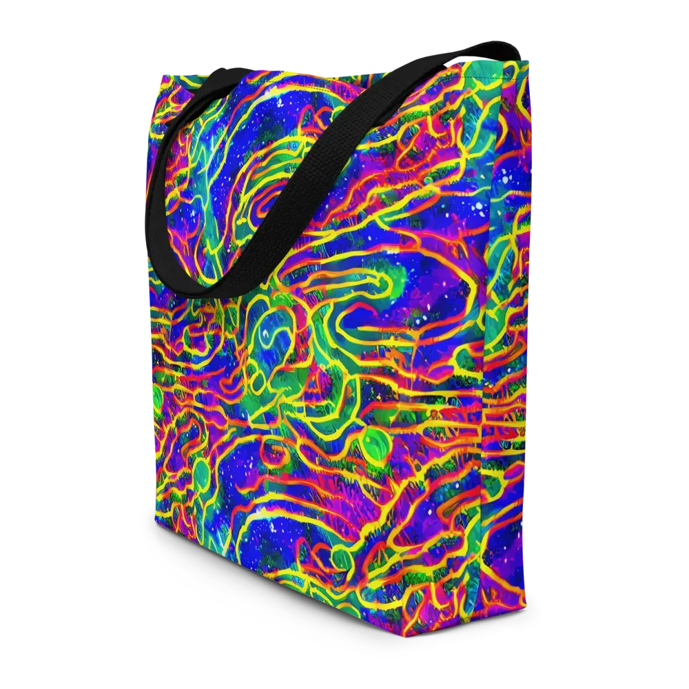 Neon Bioluminescence on Large Tote Bag W/ Pocket — Front
