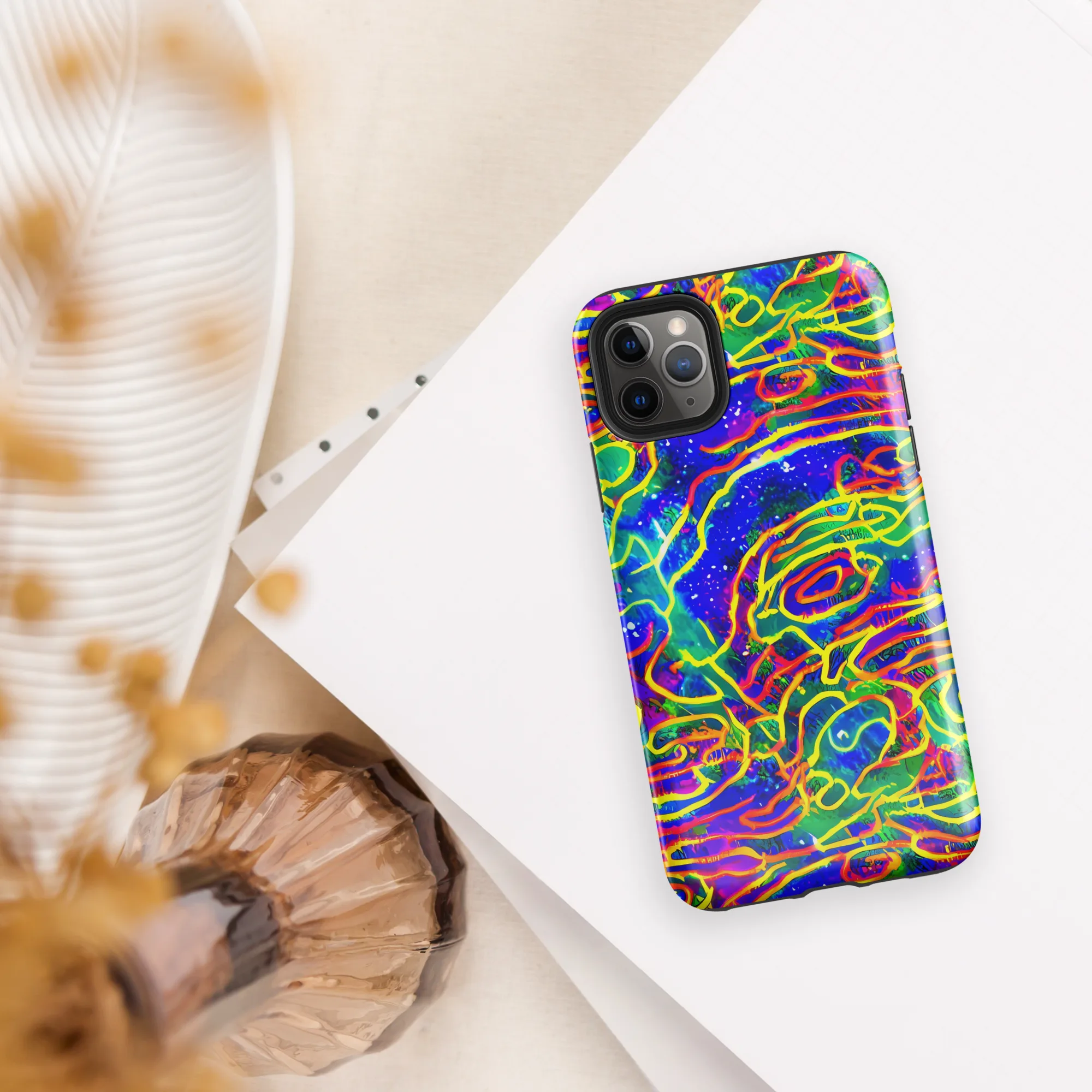 Neon Bioluminescence on Tough Case for iPhone® — Front