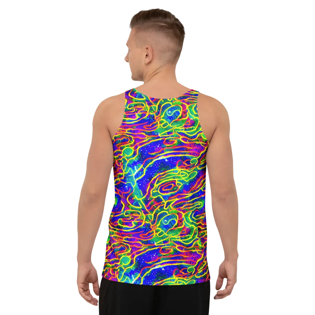 Neon Bioluminescence on Men's Tank Top — Back