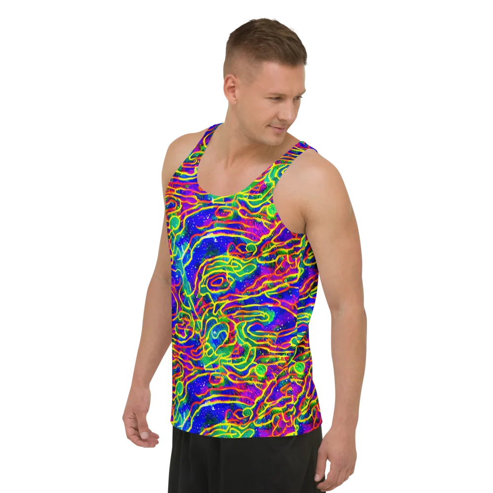 Neon Bioluminescence on Men's Tank Top — Left Front