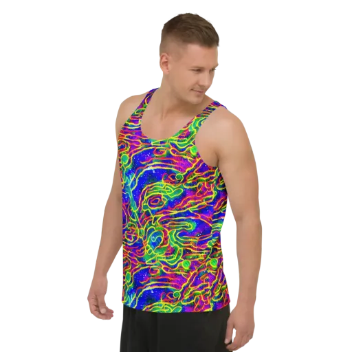 Neon Bioluminescence on a Men's Tank Top