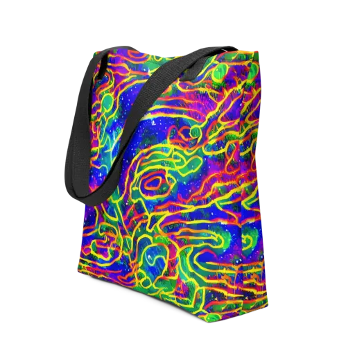 Neon Bioluminescence on a Tote Bag