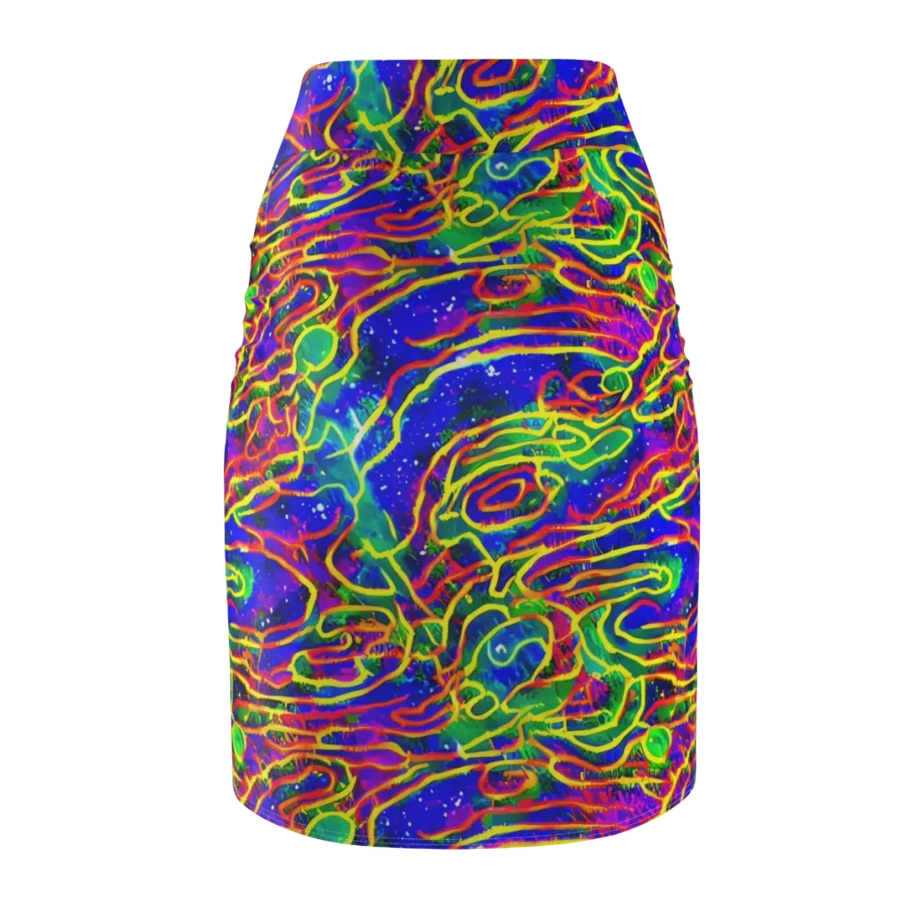 Neon Bioluminescence on Pencil Skirt — Back