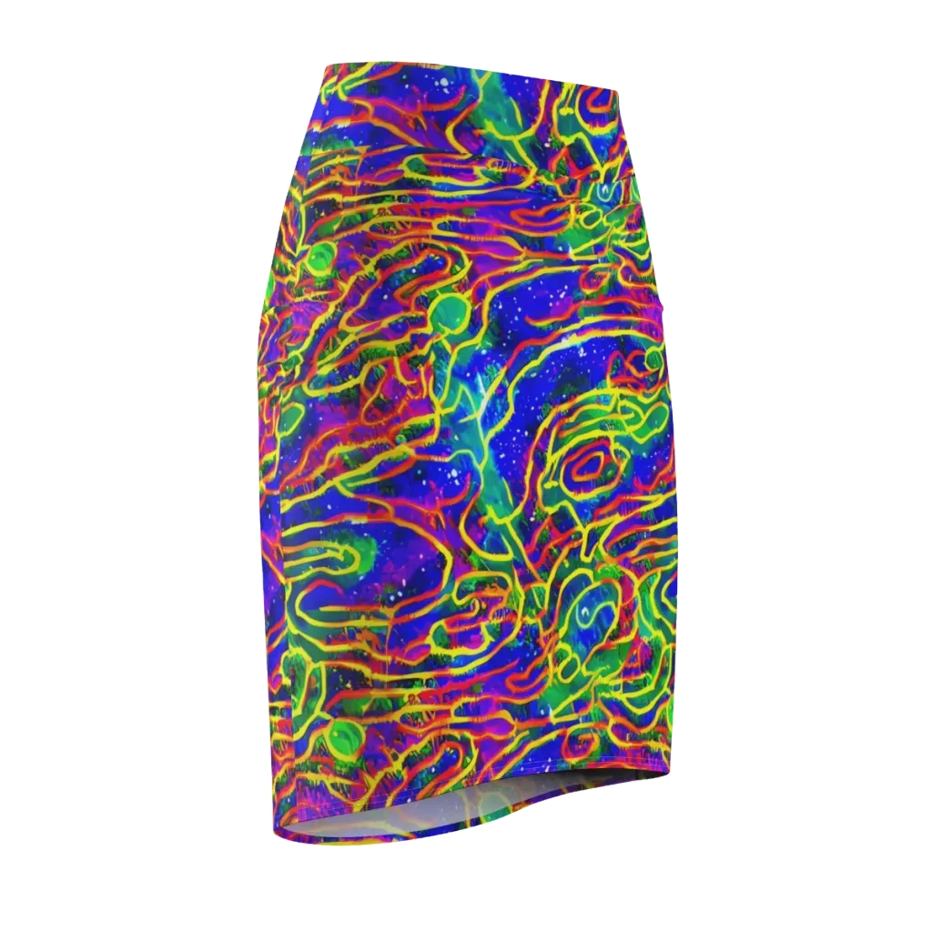 Neon Bioluminescence on Pencil Skirt — Front Side