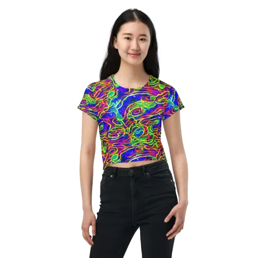 Neon Bioluminescence on a Crop Tee