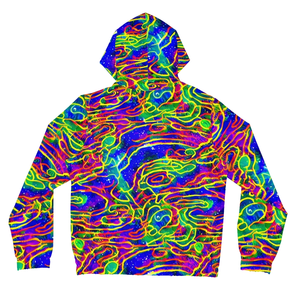 Neon Bioluminescence on Women's Full-Zip Hoodie — Back