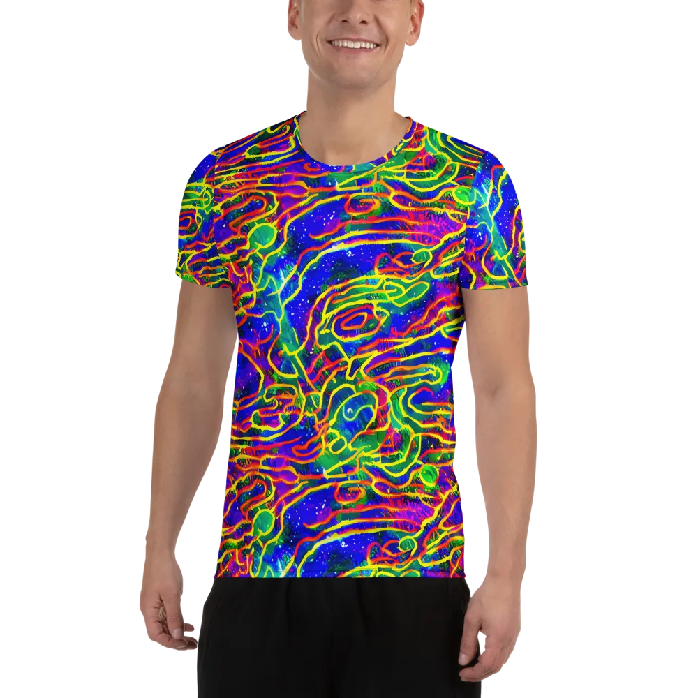 Neon Bioluminescence on Men's Athletic T-Shirt — Front