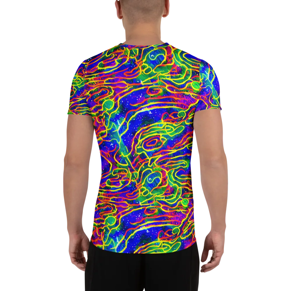 Neon Bioluminescence on Men's Athletic T-Shirt — Back