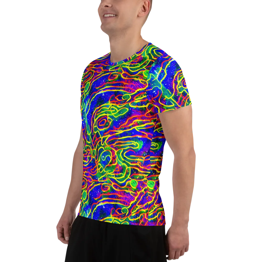 Neon Bioluminescence on Men's Athletic T-Shirt — Left
