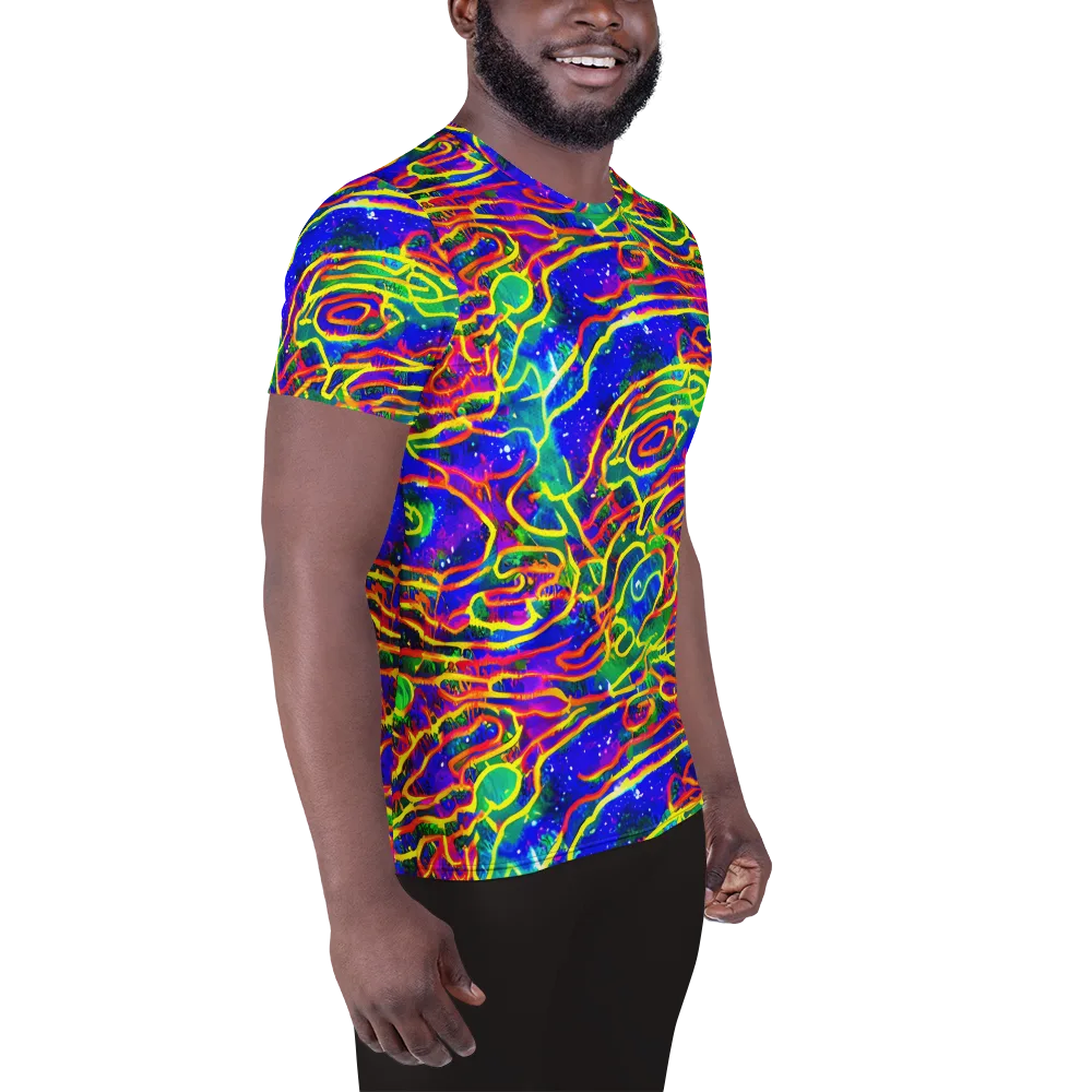 Neon Bioluminescence on Men's Athletic T-Shirt — Right