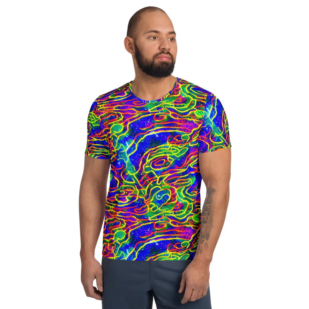 Neon Bioluminescence on Men's Athletic T-Shirt — Front
