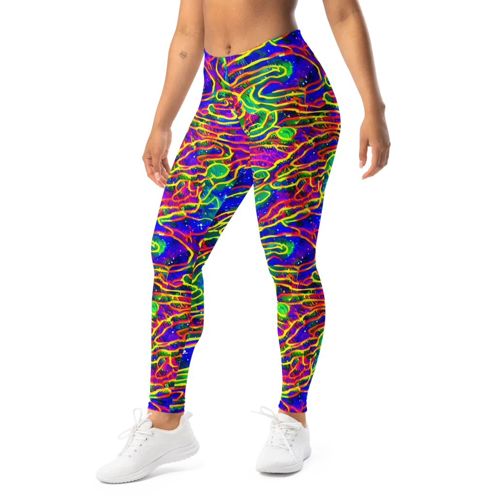 Neon Bioluminescence on Leggings — Left Front