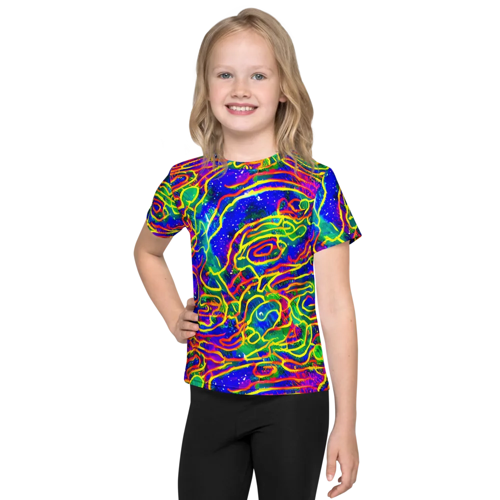 Neon Bioluminescence on Kids Crew Neck T-Shirt — Front