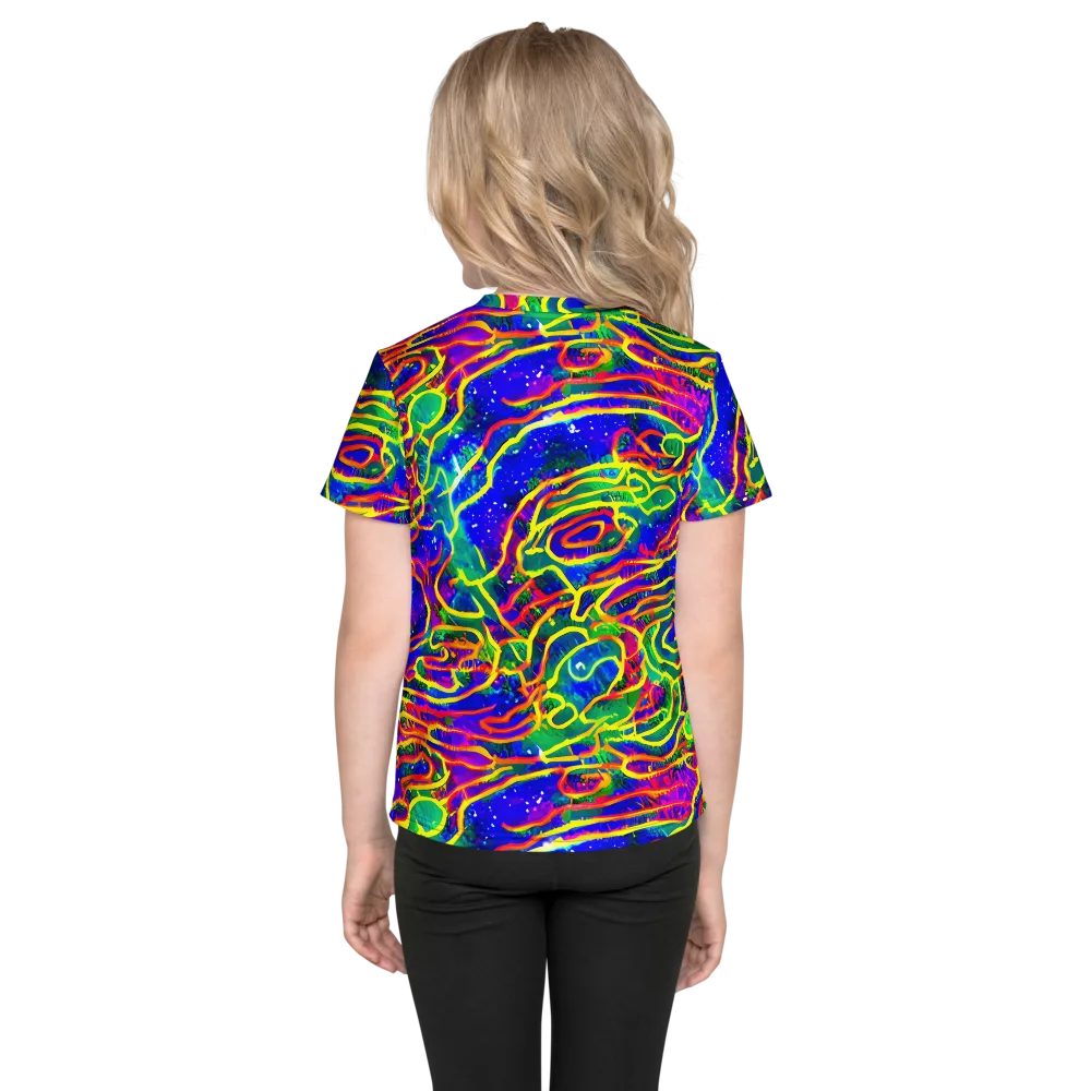 Neon Bioluminescence on Kids Crew Neck T-Shirt — Back