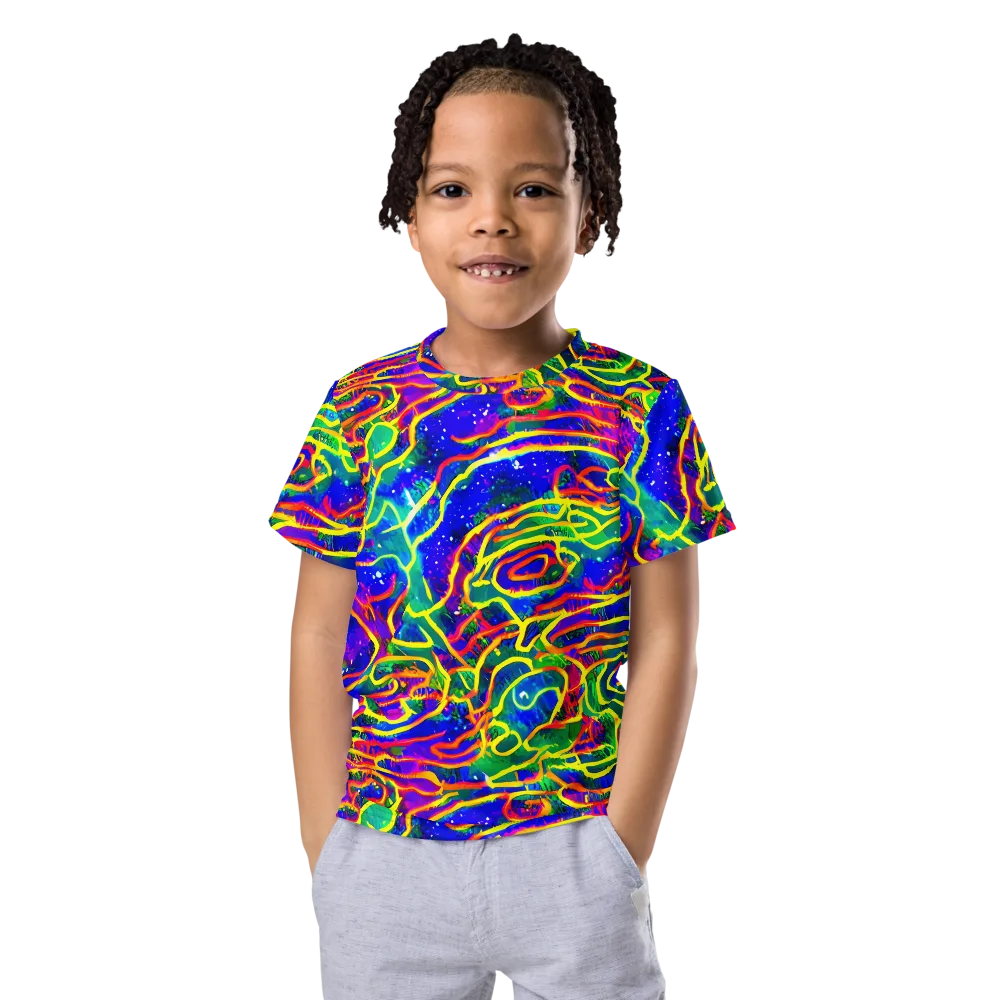 Neon Bioluminescence on Kids Crew Neck T-Shirt — Front