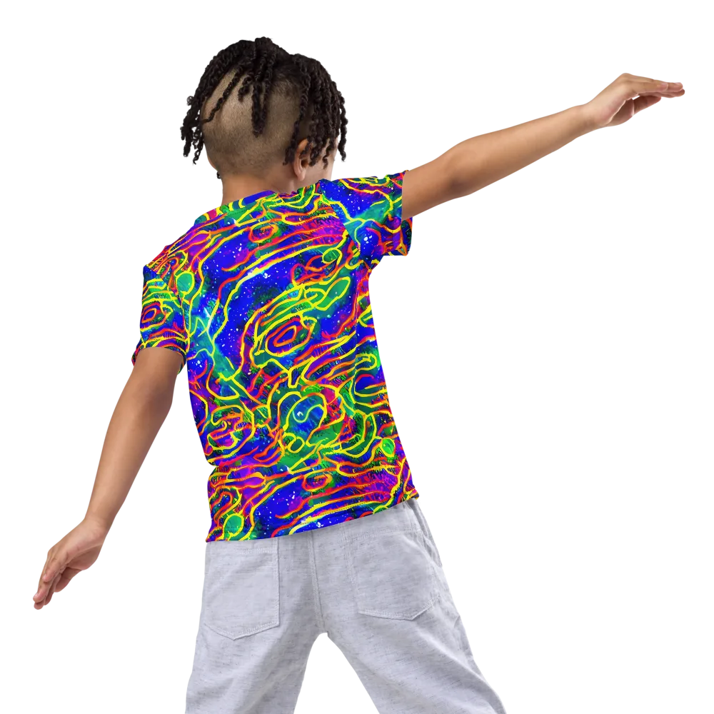 Neon Bioluminescence on Kids Crew Neck T-Shirt — Back