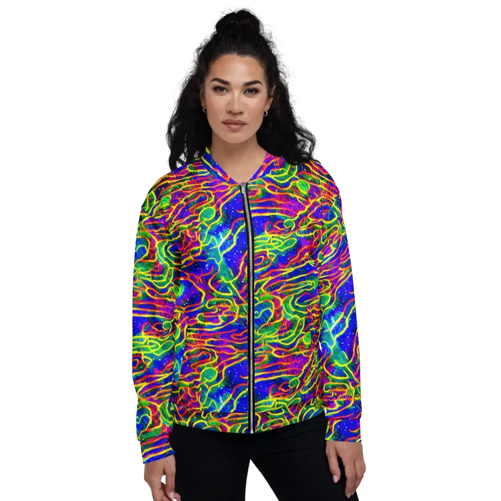 Neon Bioluminescence on Bomber Jacket — Front