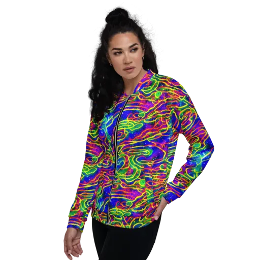 Neon Bioluminescence on a Bomber Jacket