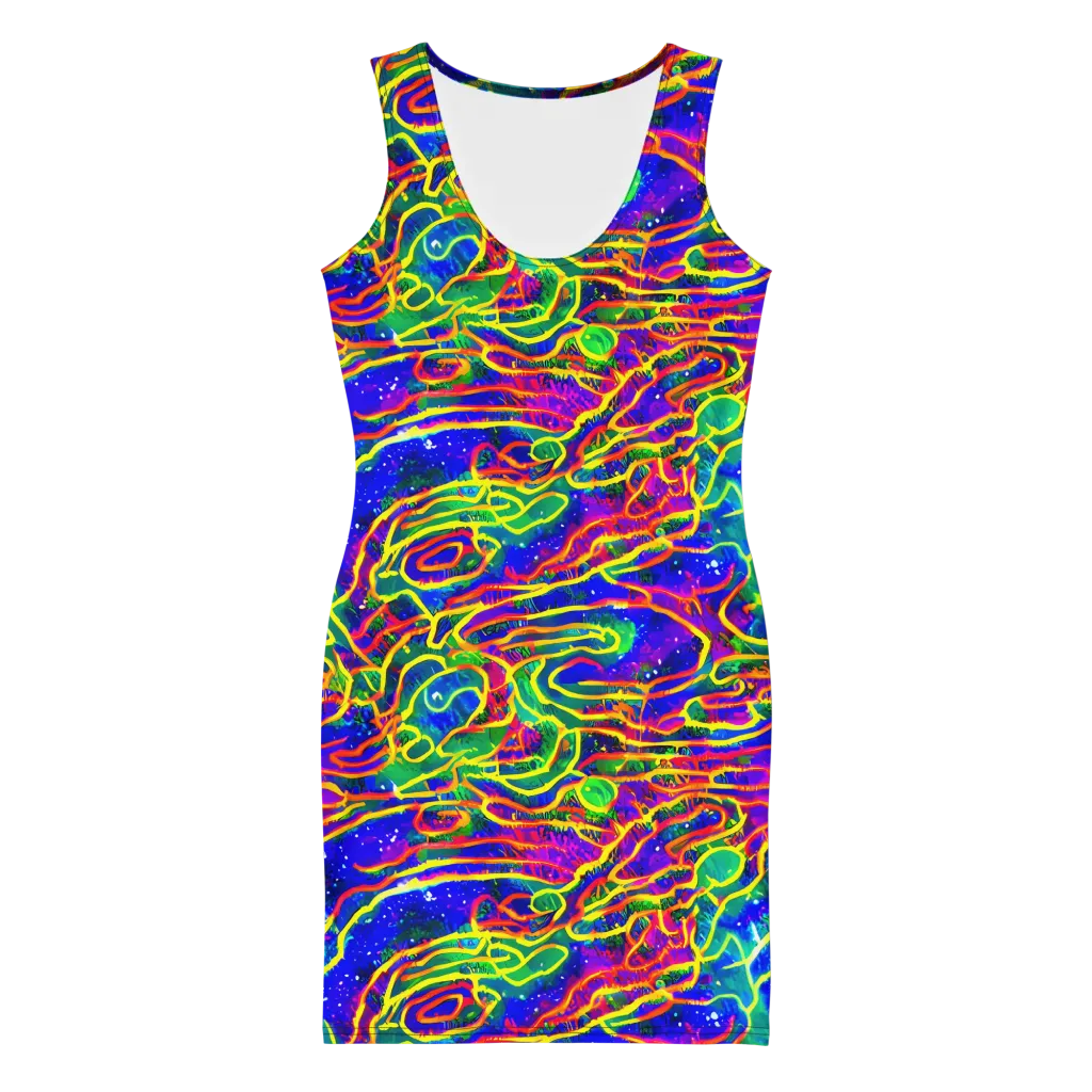Neon Bioluminescence on Bodycon Dress — Front