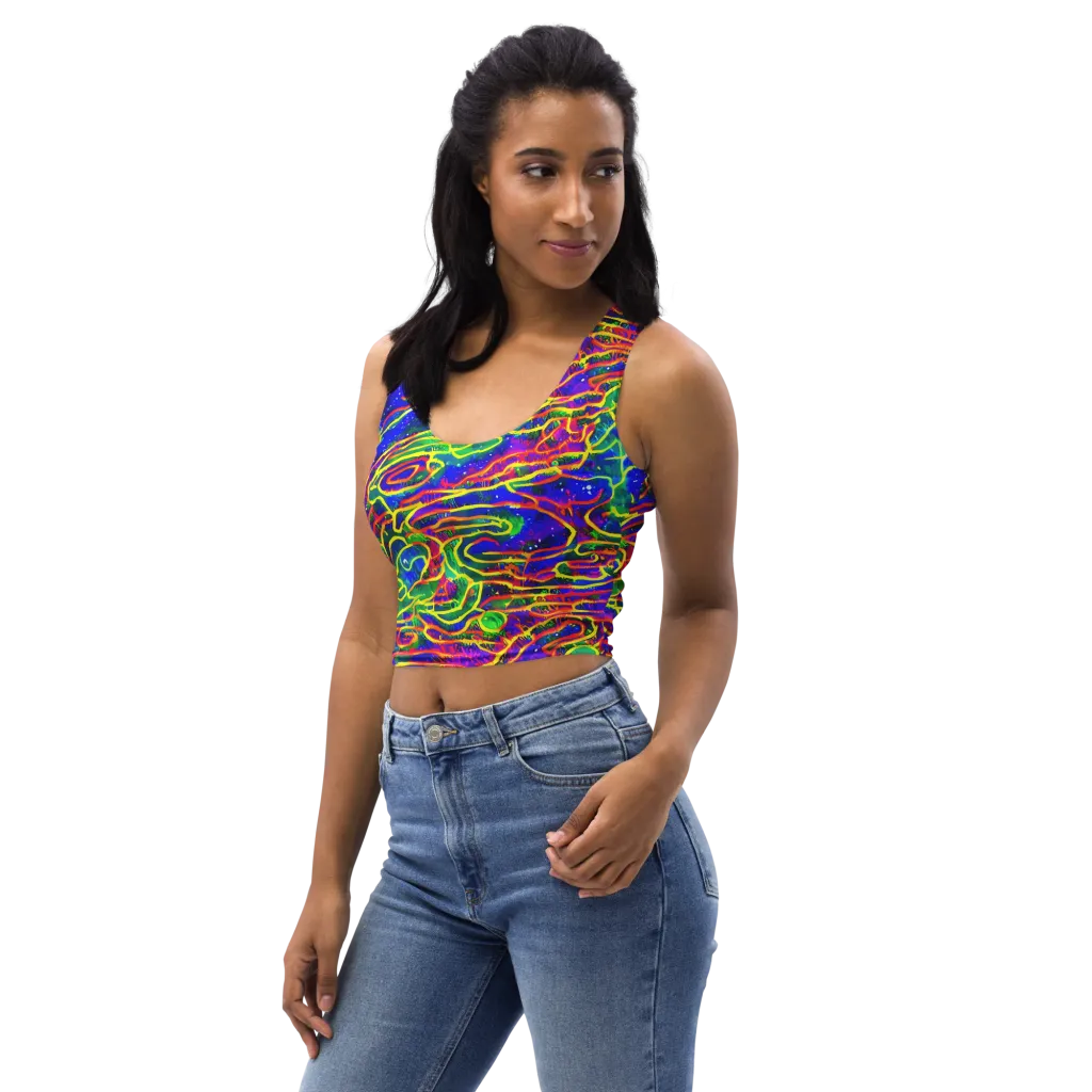 Neon Bioluminescence on Crop Top — Left Front