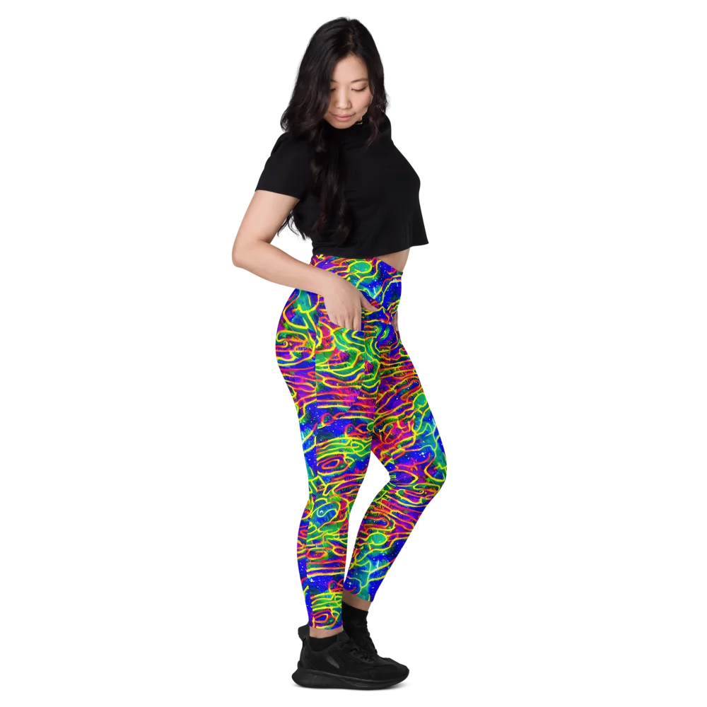 Neon Bioluminescence on Leggings with Pockets — Right