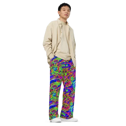 Neon Bioluminescence on a Wide-Leg Pants