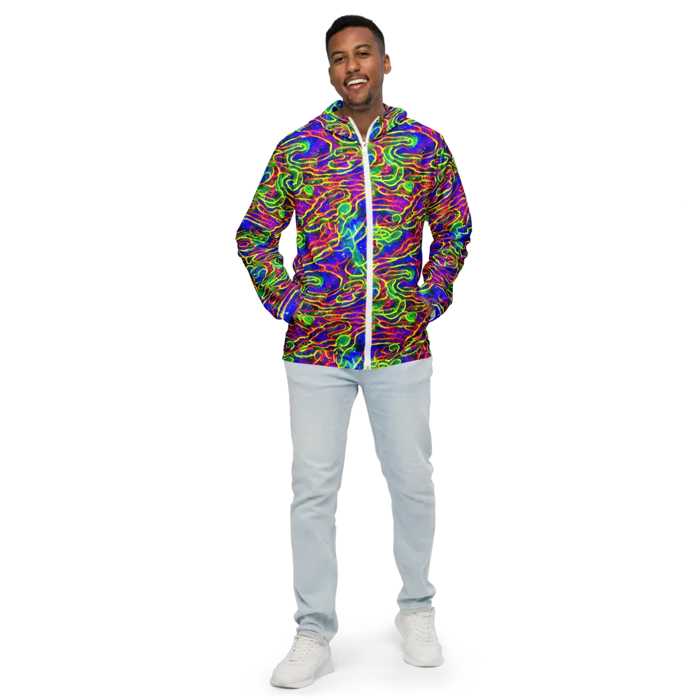 Neon Bioluminescence on Men's Windbreaker — Front