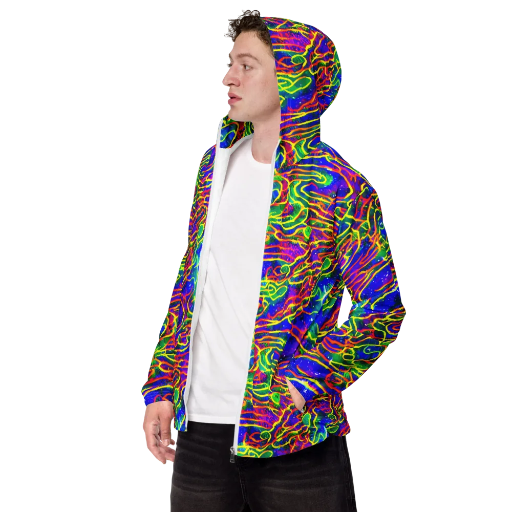 Neon Bioluminescence on Men's Windbreaker — Left Front