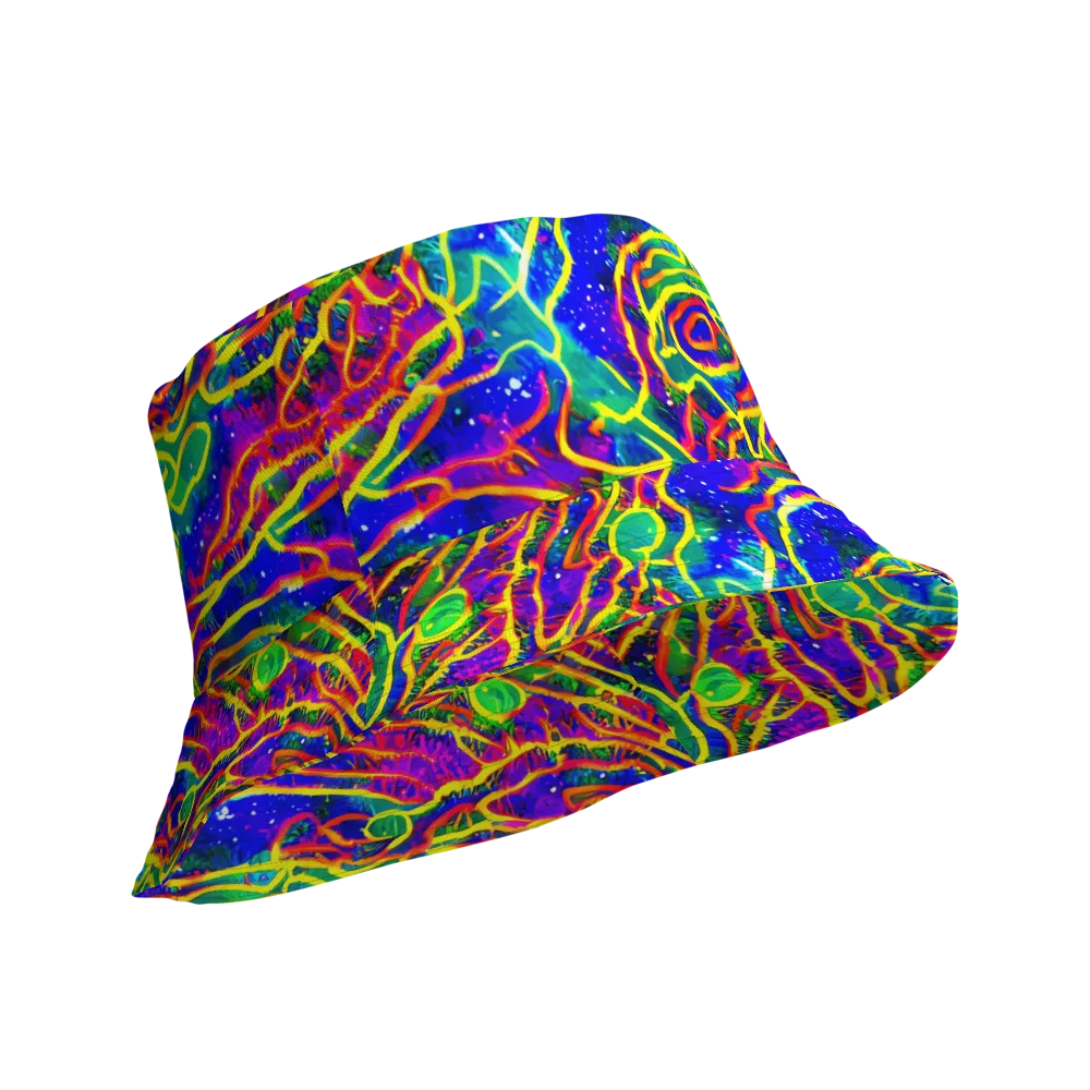 Neon Bioluminescence on Reversible Bucket Hat — Product details Outside
