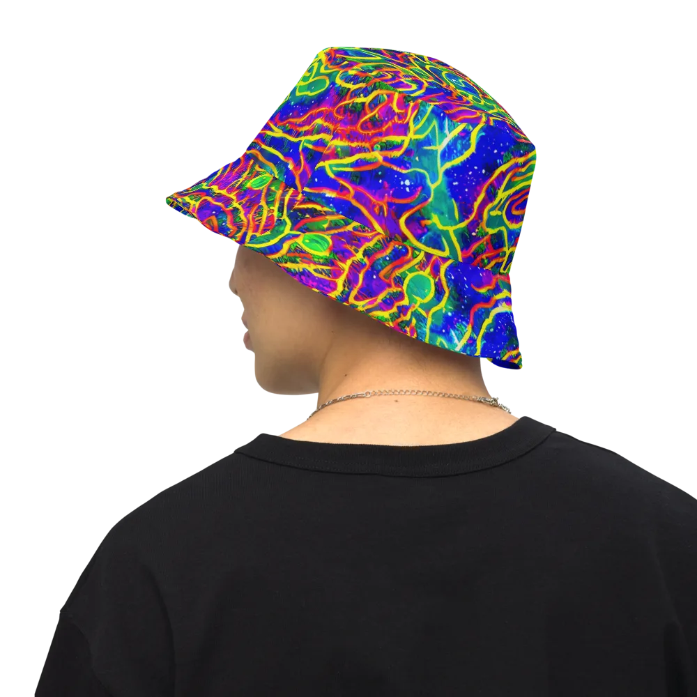 Neon Bioluminescence on Reversible Bucket Hat — Back Inside