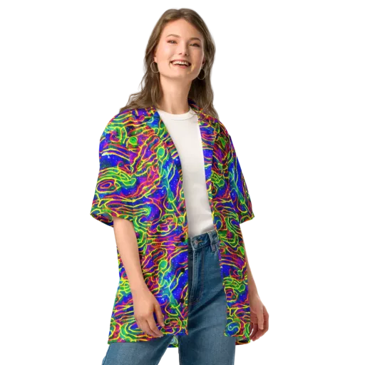 Neon Bioluminescence on a Button Shirt