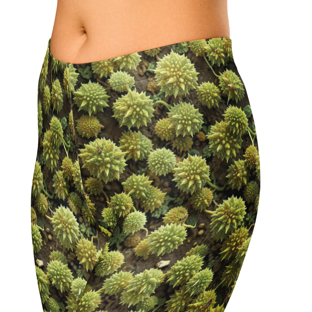 Verdant Starburst on Capri Leggings — Zoomed-in